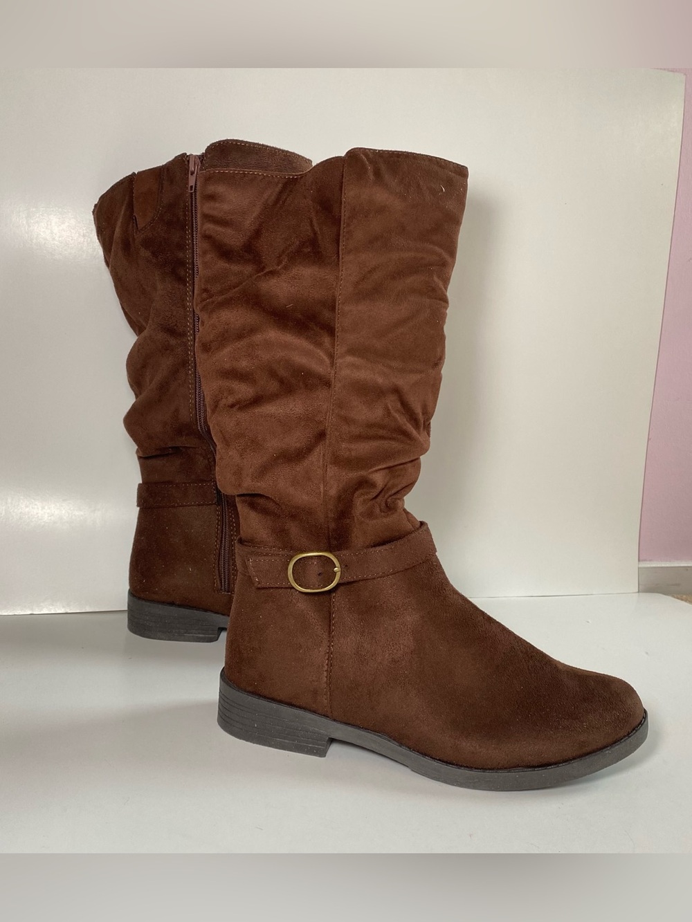 NEW Pop Brown Women's Mid-Calf Buckle Boots size 9.5